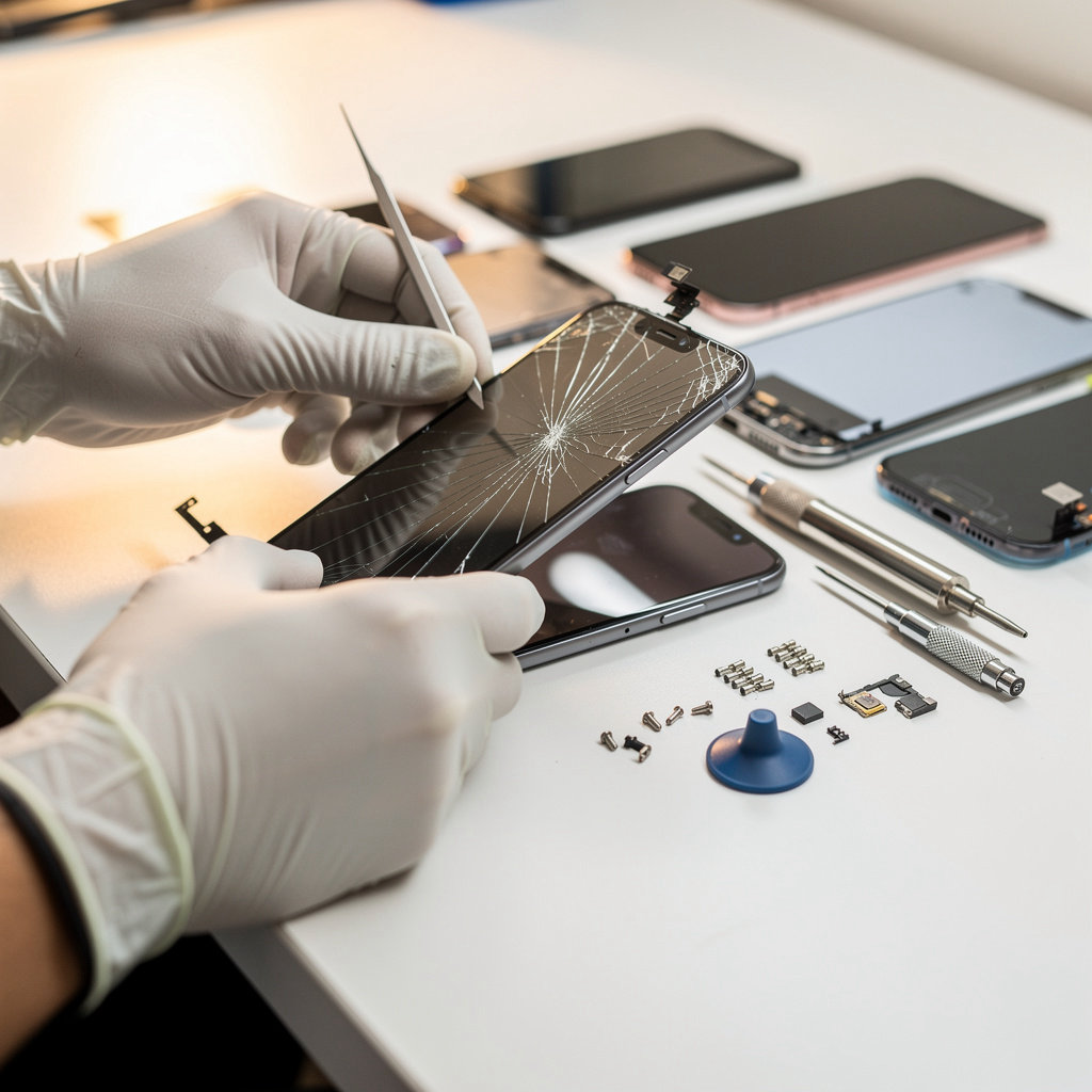 El Gallo Universal technician performing same-day phone repair and screen replacement in San Diego