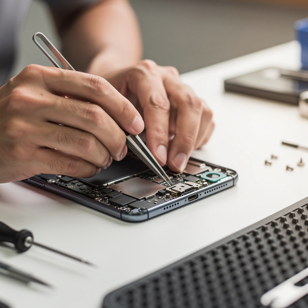 El Gallo Universal technician performing same-day phone repair in San Diego with a focus on quality service